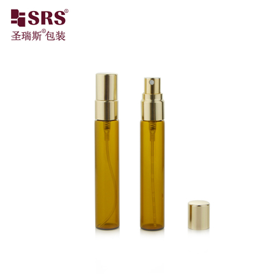 BLPA-8ML 15mm DIA Amber Leere Glasflasche Rohr Sprühflasche mit Feinnebel-Atomizer