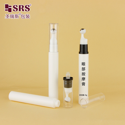 A0031 5ml 10ml 12ml 15ml AS PP Luftlose Leere Pumpe Drücken Rollkugel Flasche Für Kosmetische Augen Gel Massage Serum Applikator