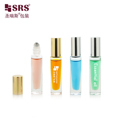GB1-5ML klare Luxus-Hochwerkstufenglas-Roller-Stahlkugelflasche mit Aluminiumkappe rund
