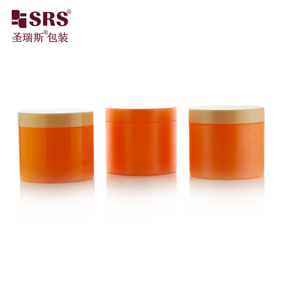 SRSQ 400g Farbfarbfarben Farbfarben Kunststoff PP Creme Body Scrub Jar PCR Recycling Material Matte Enddruck Logo verfügbar