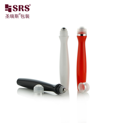 SRS8447-15ML Leere, benutzerdefinierte Farbe, Kunststoff-Roller-Stahlkugel für Augengel, Radialform, einzigartiger Entwurf, PETG-Material-Applikator
