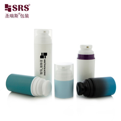 PA603 Injektions-Gehäuse Glanzfarbe Grün Weiß Lila Rosa Runde Luftlose Lotion Flasche Mit Snap On Pump