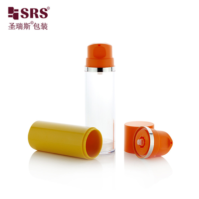 A0215 50ML 120ML 150ML Warmstempel Logo AS Luftlose Flasche mit kostenloser Musteranpassung Farbe