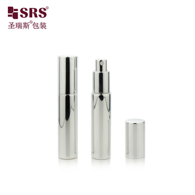 BLPA 10ML glänzendes Silber-Leeres-Rundglas mit metallisierter Dekoration Sprühpumpenflasche für Duft