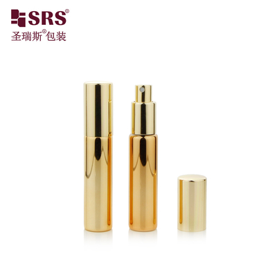 BLPA 10ML Metallisiertes Gold Leeres rundes Glas Parfümsprühpumpe Flasche Anpassung Feinnebel