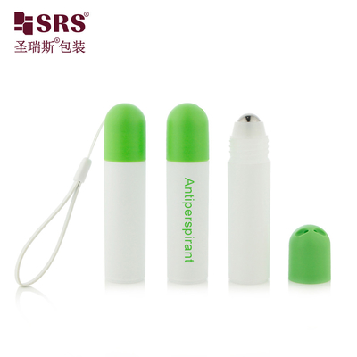 RPPF 20 ml Seidenbildschirmdruck Kunststoff tragbare Reisegröße Antitranspirant Deodorant Gel Flat Roller Flasche mit Kuppelkappe