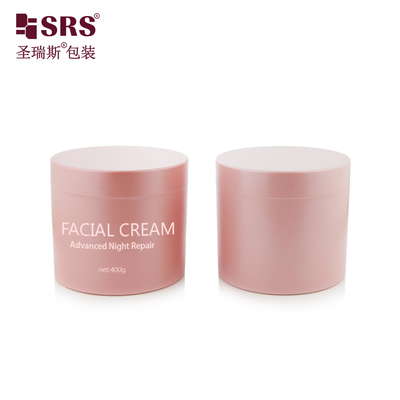 SRSQ 400g Injektionsbehälter aus rosa, glänzend, gefroren, lackiertem Plastik, PP PCR-Body Scub Jar
