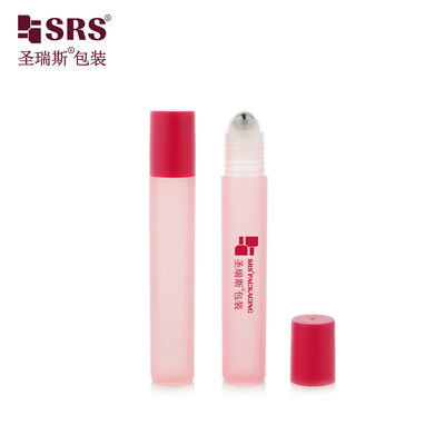 RPP-15ML Rot Flach Plastik Schraubkappe Leckagefrei PP Roll-On Flasche mit Stahlkugel für Augen Gel Schmerzlinderung