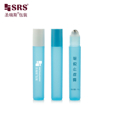 RPP-15ML Halbtransparente Babyblaue Frost-Plastik-Roller-Applikator Zylinder Anti-Jitch Flüssigflaschen Verpackung