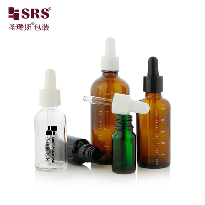 D001 Premium 18/415 Glasflaschen mit glänzenden Tropffflaschen Ideal für ätherische Öle in 5 ml bis 100 ml Größen