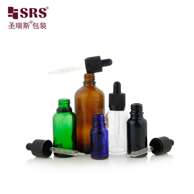 D006 15 ml 30 ml 50 ml Grüne transparente, klare Glasflasche zum Tropfen für Gesichtsserum