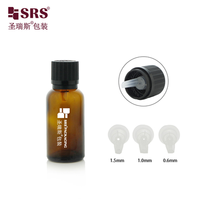 G009 Cute Design TE CRC Schwarze Schraubkappe Bernsteingrüne transparente Glasflasche mit Kunststoffinsert für ätherisches Öl