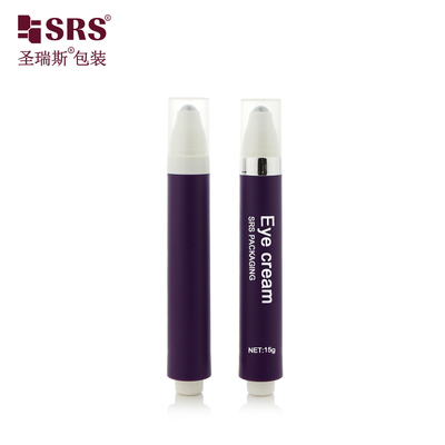 AY 10ML 15ML Kunststoffpresse Knopf Design Luftlose Rollen Massageflasche für Feuchtigkeitsmittel Augen Gel
