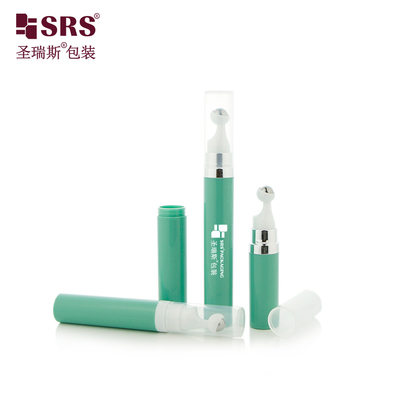 A0035 7.5 ml 10 ml 15 ml Reise Taschengröße Kunststoff PP PCR Runde Luftlose Pumpenflasche Snap-on Design Roll On Serum Flasche