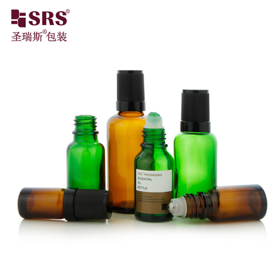 5 ml 10 ml 15 ml 20 ml 30 ml 50 ml 100 ml Amber Clear Blue Green Glass Roll On Flasche mit Schraubverschluss ohne Leckage