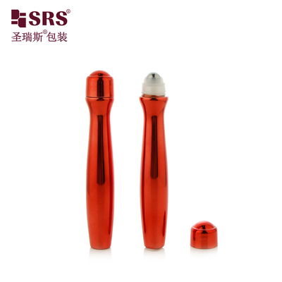 SRS8447-15ML Glanzmetallische PETG-Rolle auf Flaschen für Augengel mit therapeutischer Massagefunktion in Kosmetikverpackungen
