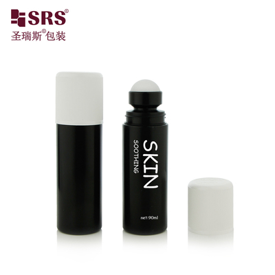 RPPD1-90ML Schwarze matte PP-Plastikflasche mit kindersicherer Kappe Doppelwand ohne Leckage für Antitranspirantgel