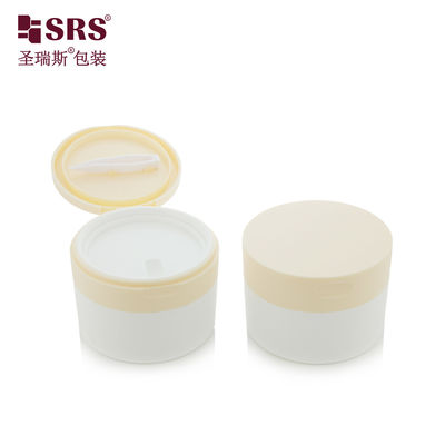 SRS1 120g 150g Custom Light Warm White PP PCR Recycling Body Scrub Creme Jar Behälter mit Löffel