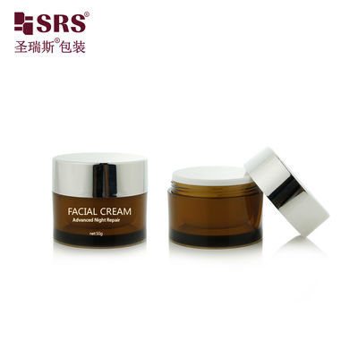 J0210B 30g 50g Runde Kunststoff-Doppelwand-Klar lackierter Behälter für Gesichtscreme in individueller Farbe