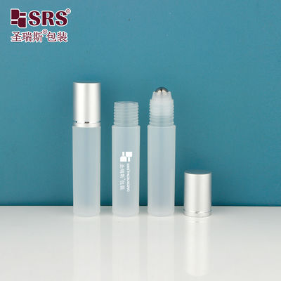 RPA-10ML klare, matte, halbtransparente PP-Runde Flasche mit Massage-Metallkugel Aluminiumkappe