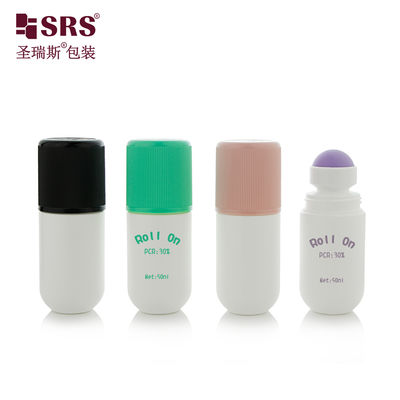 RPPA1-50ML Round Bottom PP Solid Color With Colorful Cap Customized No Leakage Pain Relief Gel Roll On Massage Bottle