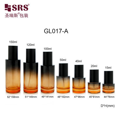 GL017 15ml 20ml 40ml 50ml 100ml 120ml 150ml Empty Painted Gradient Color Glossy Thick Bottom Glass Lotion Bottle