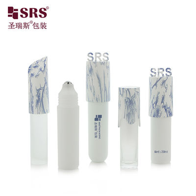 BLPM-10ML Clear Transparent Glass Roll On Bottle With Unique Shape Plastic Cap Mold Opening