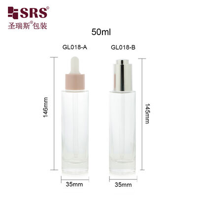 GL018 50 ml Zylinder Rundform Dicke Wand Glas Tropffflasche Für Hautpflege Serum