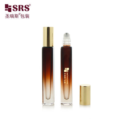 GB2 Quadratische Form Luxuriöse Leere Dickwandige Glasflasche mit Stahlkugel für Parfümöl