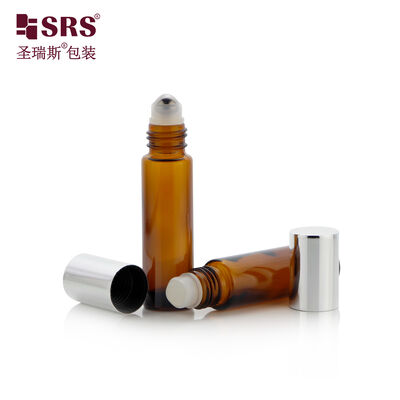 10 ml Glas-Roll-on-Flasche Braunglas/Klarglas Roll-on-Fläschchen mit auslaufsicherer Edelstahl-Rollerkugel für ätherische Öle und Düfte