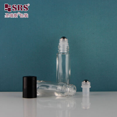 SRS Glas-Rollflasche 8 ml undichtes klares Glas Roll auf Flasche mit Stahl-Rollkugel für Parfüm ätherische Öle Duft