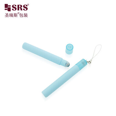 Custom PCR Plastic Roll On Bottle With Lanyard Hook for Eye Serum Refreshing Liquid Packaging