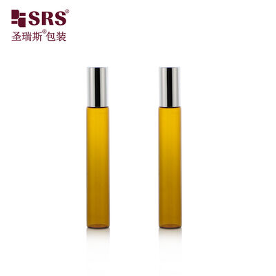 10ml Tubular Glass Roll‑On Bottle 15mm Diameter Empty Cosmetic Roller Vial for Essential Oil Perfume