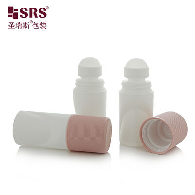 Factory Supply 50ml Waist Curved Plastic Roller Bottle, Cosmetic Roll-on Bottle With Double Layer Childproof Cap Custom Logo