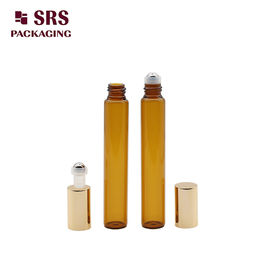 10 ml Luxus dünne Wand Tasche Reisegröße ätherisches Öl Bernstein Glas Rollflasche
