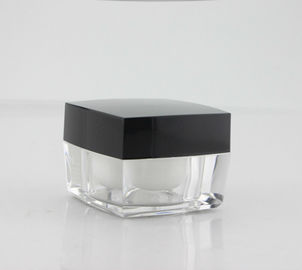 50 g klares Glas mit schwarzem Plastikdeckel Hautpflegecreme Acrylbehälter