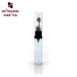 Halbtransparente blaue Spritzglasflasche mit Rollenkugel, luftlose Pumpe 5ml