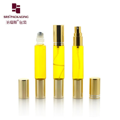 10 ml Golddeckel Leer Doppelkopf Design Roller und Sprühflasche für Parfüm