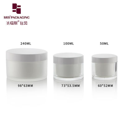 50 ml 100 ml 240 ml klares Acryl- Plastik- Austauschbares Glas Leere Großhandelskrem-Glas