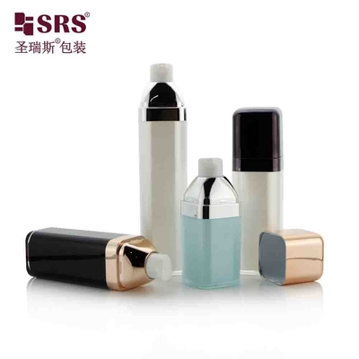 Maßgeschneiderte Farbe Elegante leere Kosmetik Lotion Quadrat Luftlose Pumpe Flasche