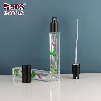 Quadratische Form Transparentes Leeres Glas Luxus Sprühpumpe Parfüm Atomizer 10 ml