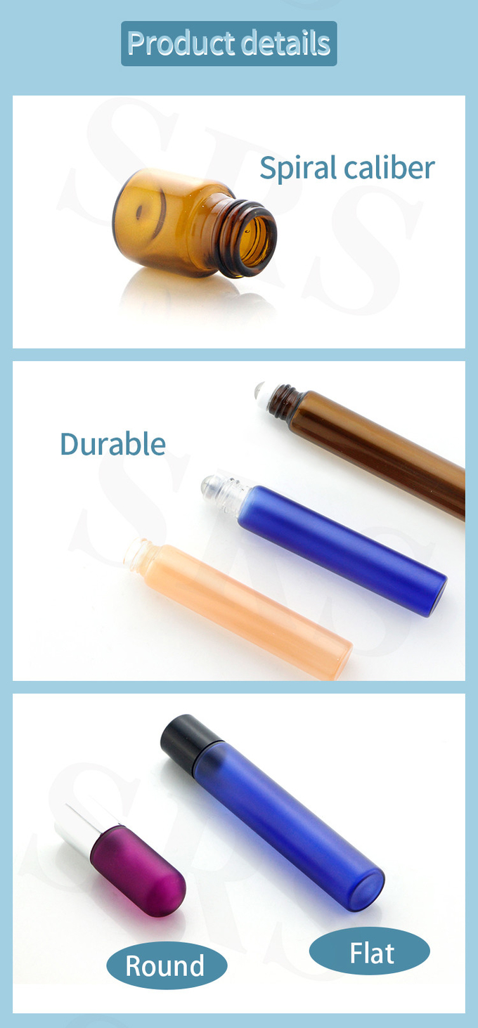BLP-1ML Tragbare Mini-Probengröße Leere transparente Glasflasche Rollverpackung 0